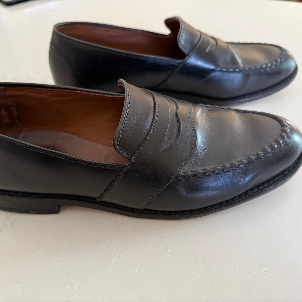 Allen Edmonds Black Leather Slip-On Loafers Randolph, penny loafers